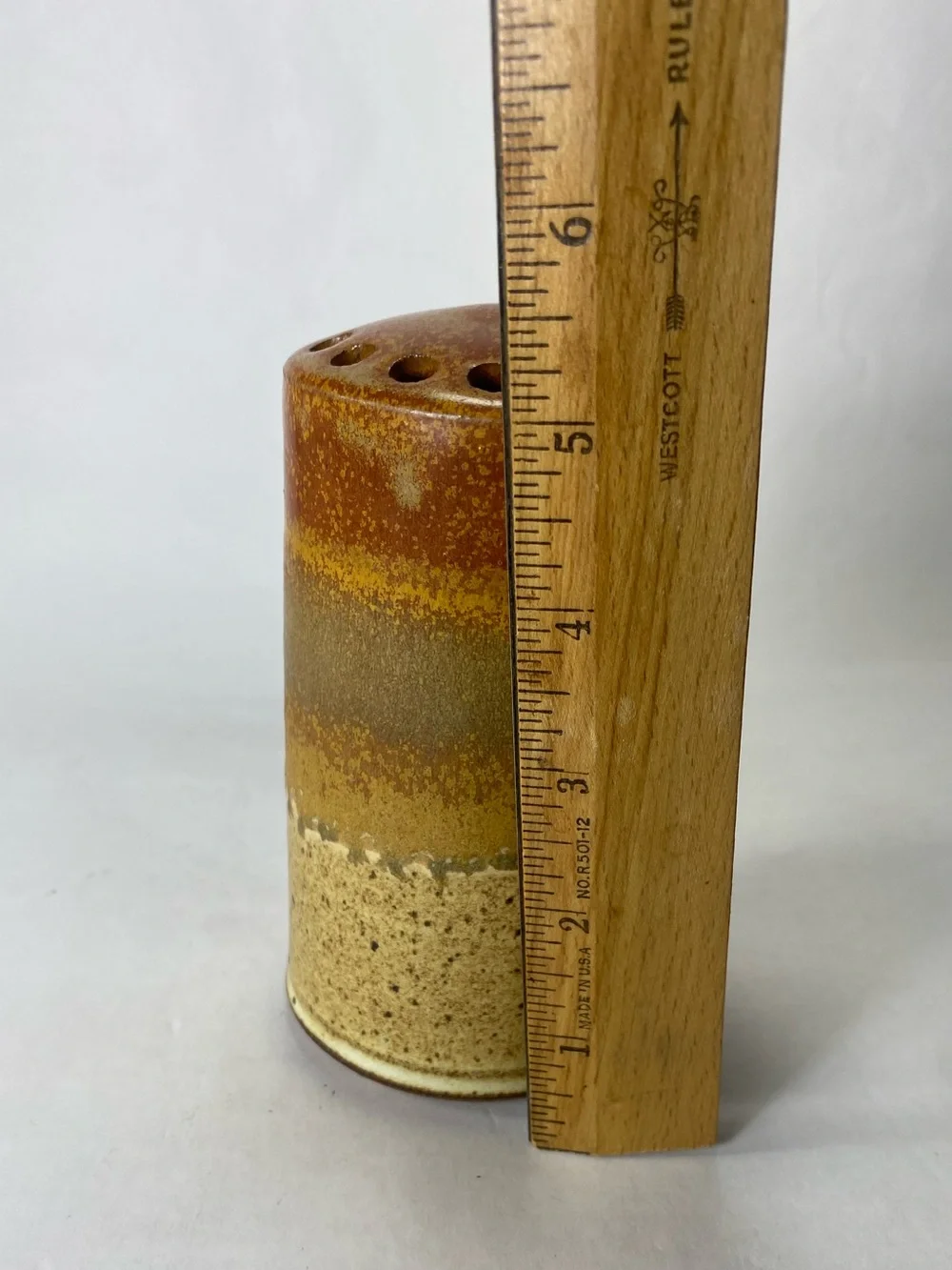 Studio Pottery Artist Signed Ellen Currans Ceramic Shaker Cork Stopper Oregon